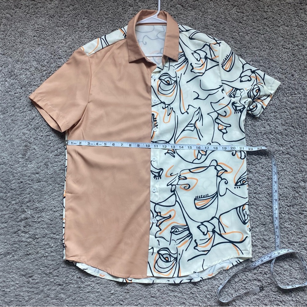 Abstract Face Print Men's Shirt